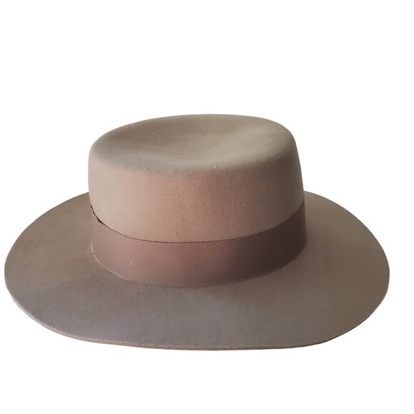 Wyeth Wool Felt Hat Cowgirl Cowboy Nashville Taupe OSFM - Picture 4 of 12